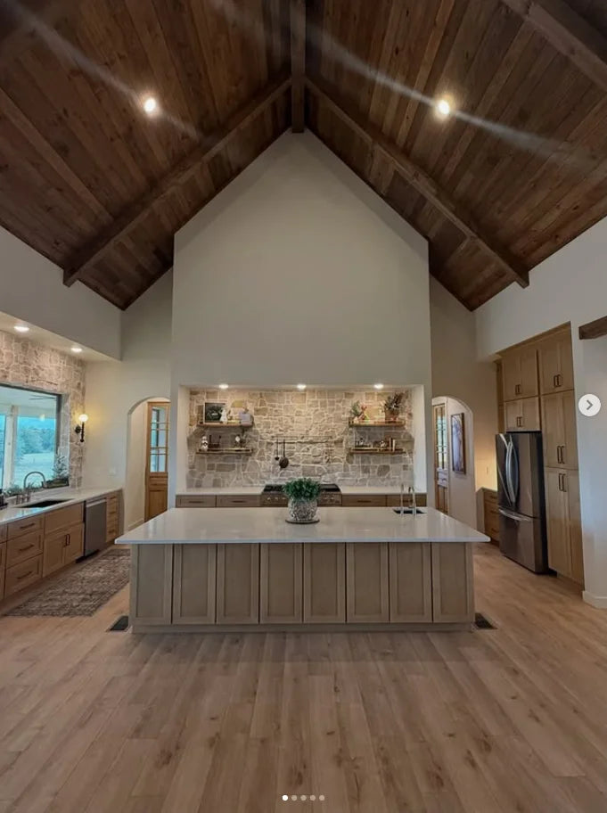 Customer kitchen in Amber oak, Bozeman MT