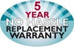 5 year warranty